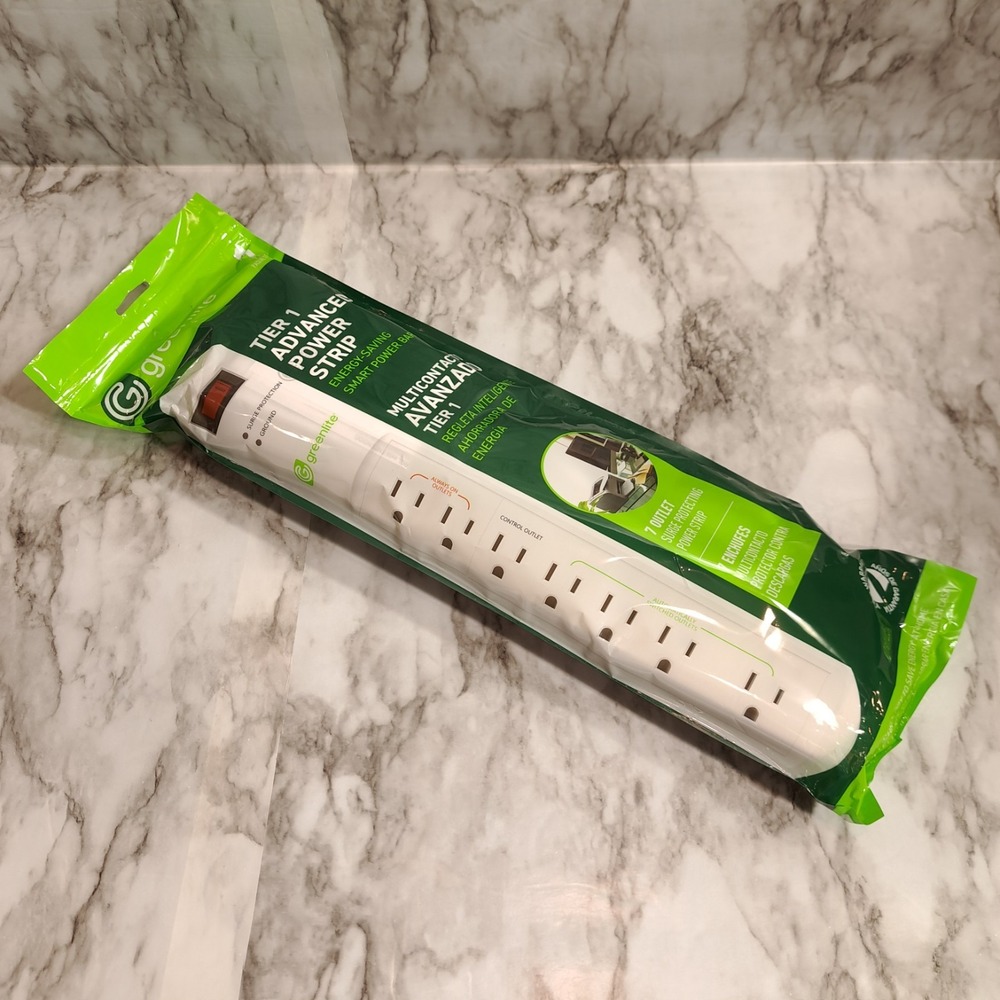 Greenlite Tier 1 Advanced Power Strip 7 Outlet Surge Protection Ideal For‎ PC/TV